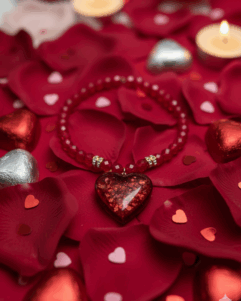 Valentine's Crystal hearted beads bracelet